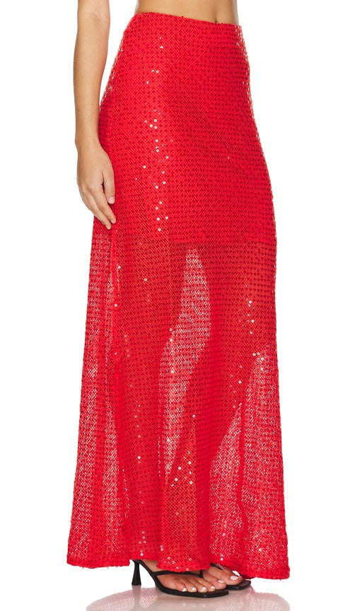Sabina Musayev Juliana Skirt in Red