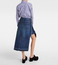 Sacai Asymmetric denim midi skirt