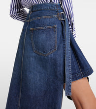 Sacai Asymmetric denim midi skirt