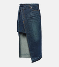 Sacai Asymmetric denim midi skirt - Sacai 不对称牛仔中长半身裙