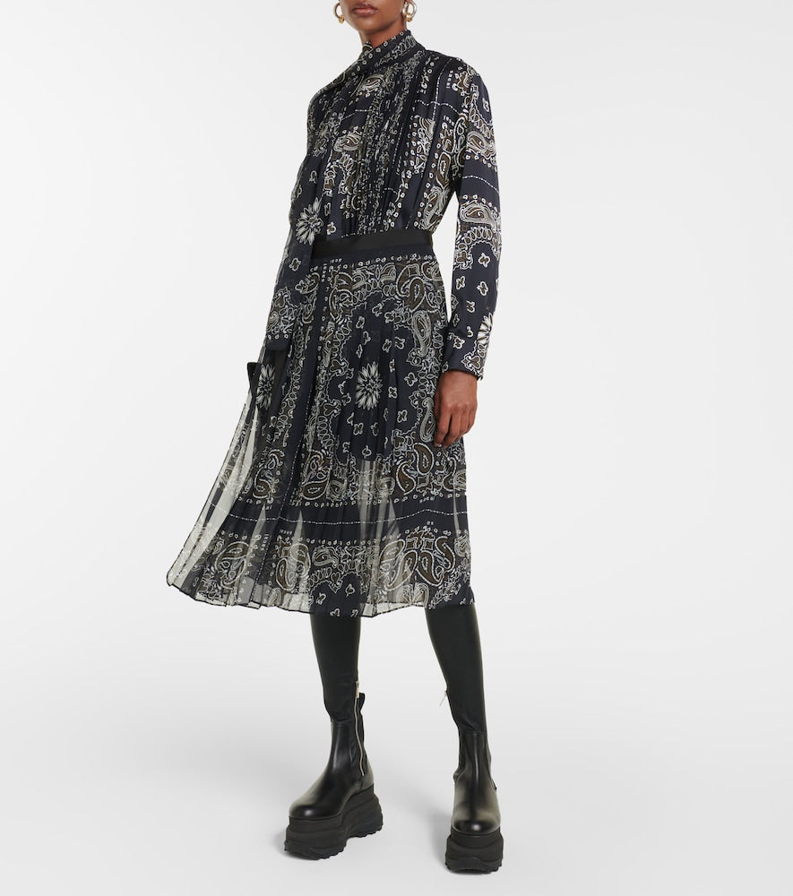 Sacai Bandana-printed midi dress