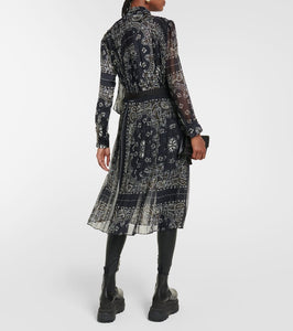 Sacai Bandana-printed midi dress