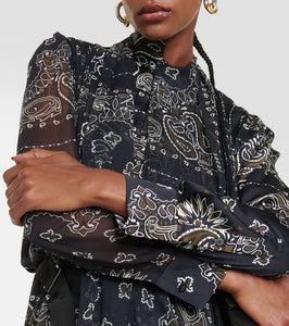 Sacai Bandana-printed midi dress