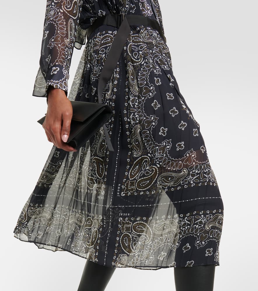 Sacai Bandana-printed midi dress