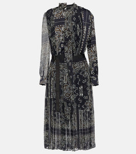 Sacai Bandana-printed midi dress