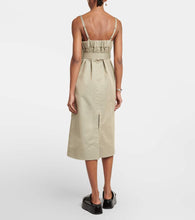 Sacai Belted cotton-blend midi dress