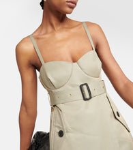 Sacai Belted cotton-blend midi dress