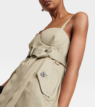 Sacai Belted cotton-blend midi dress