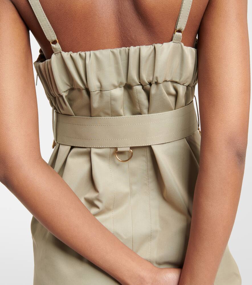 Sacai Belted cotton-blend midi dress