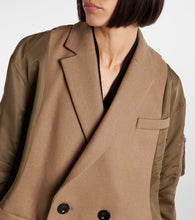 Sacai Double-breasted wool and technical coat