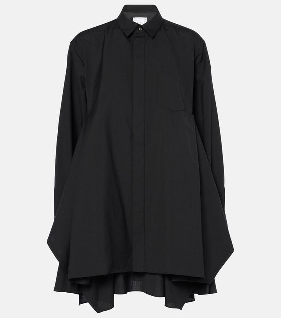 Sacai Draped twill shirt