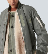 Sacai Faux shearling-trimmed bomber jacket