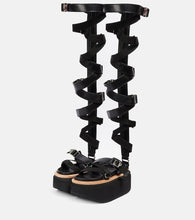 Sacai Lace-up leather sandals