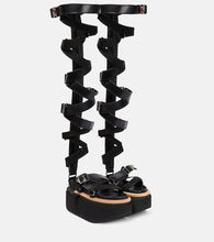Sacai Lace-up leather sandals