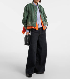 Sacai Layered twill bomber jacket