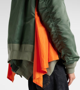 Sacai Layered twill bomber jacket