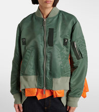 Sacai Layered twill bomber jacket