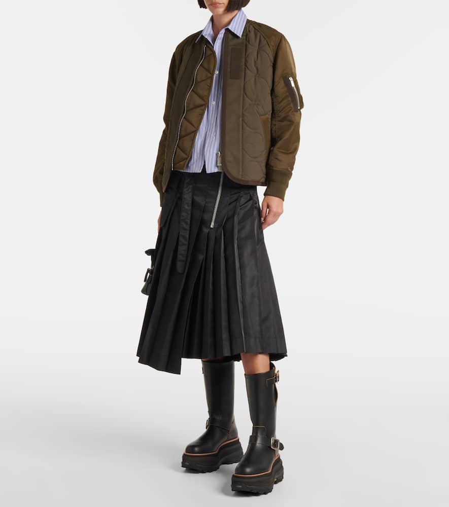 Sacai Leather platform biker boots