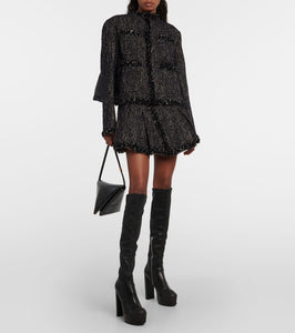Sacai Leather platform knee-high boots