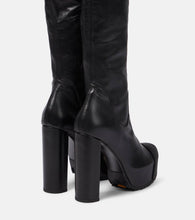 Sacai Leather platform knee-high boots
