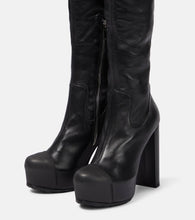 Sacai Leather platform knee-high boots
