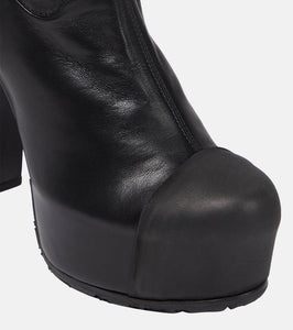 Sacai Leather platform knee-high boots