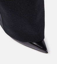 Sacai Leather-trimmed melton knee-high boots