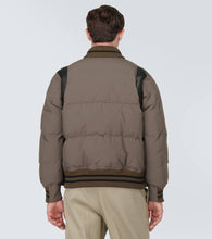 Sacai Leather-trimmed padded bomber jacket