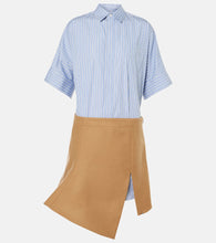 Sacai Melton cotton poplin and wool minidress. Sacai Melton 棉府绸和羊毛迷你连衣裙