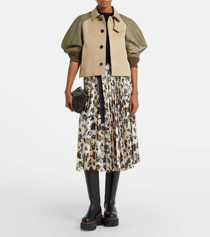 Sacai Paneled cotton-blend jacket