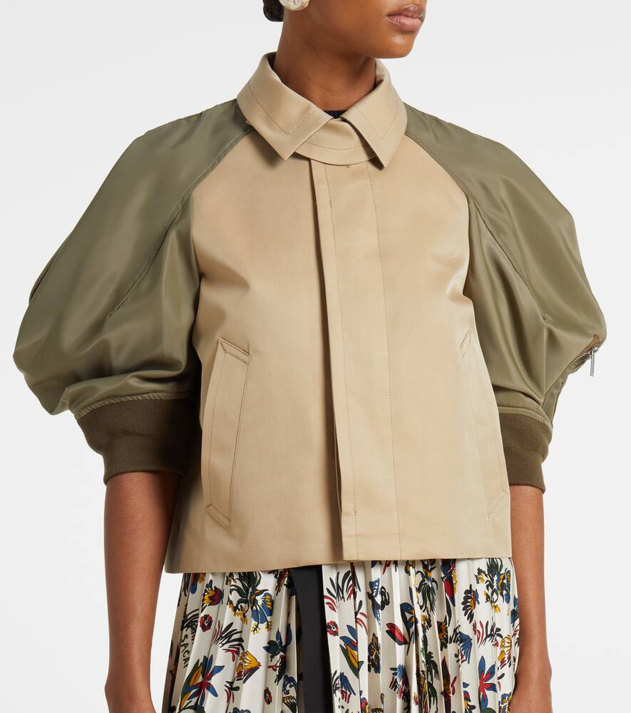 Sacai Paneled cotton-blend jacket