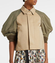 Sacai Paneled cotton-blend jacket
