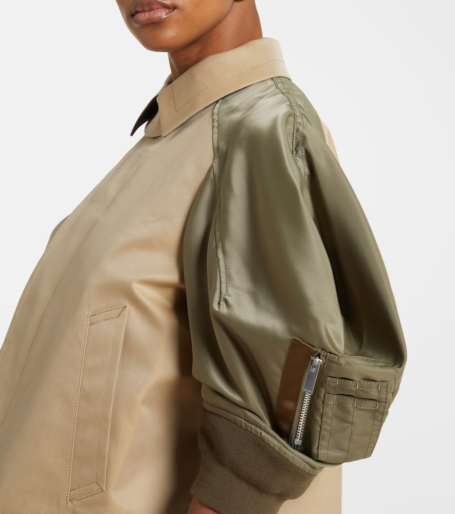 Sacai Paneled cotton-blend jacket