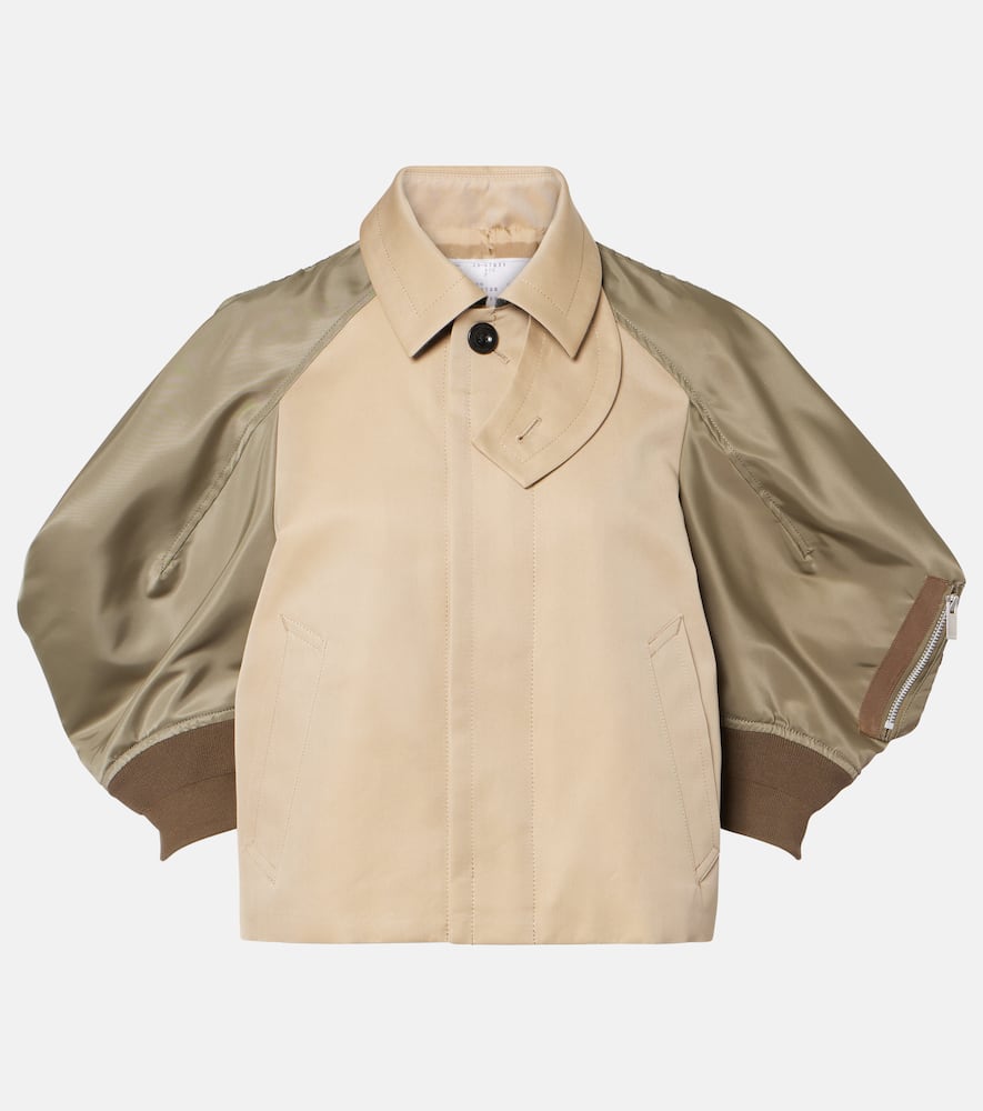 Sacai Paneled cotton-blend jacket