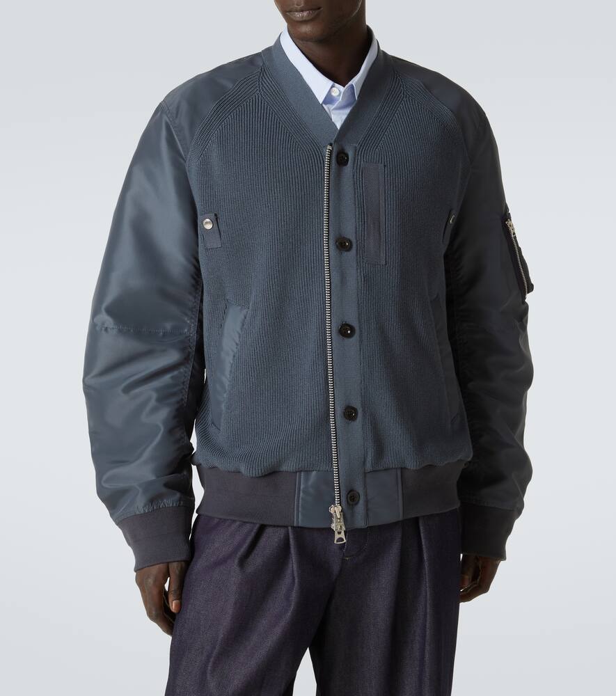 Sacai Paneled knitted twill blouson
