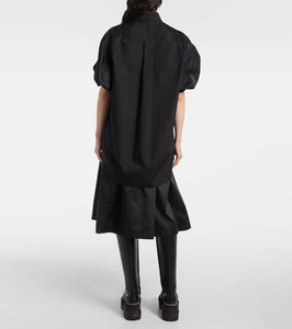 Sacai Poplin and technical twill shirt dress