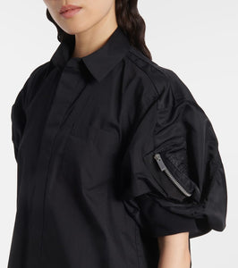 Sacai Poplin and technical twill shirt dress
