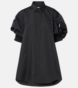 Sacai Poplin and technical twill shirt dress