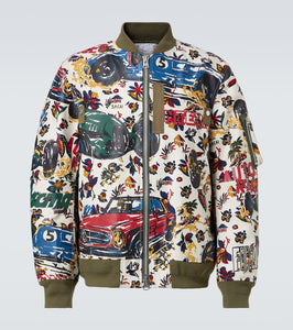 Sacai Printed cotton bomber jacket