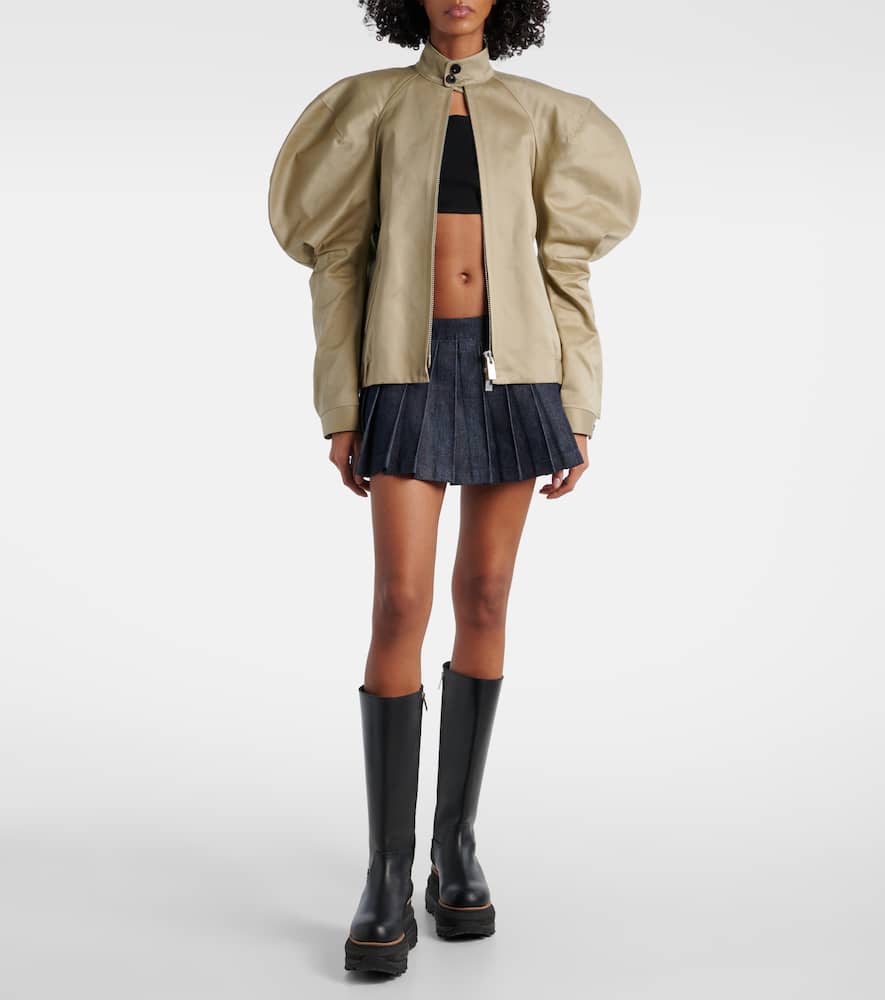 Sacai Puff-sleeve cotton chino jacket