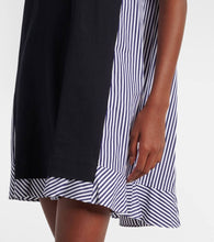Sacai Striped cotton minidress