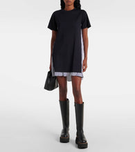 Sacai Striped cotton minidress