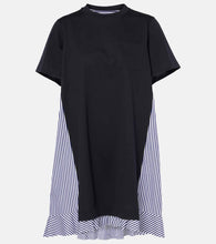 Sacai Striped cotton minidress