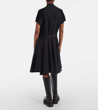 Sacai Striped jersey and poplin shirt dress