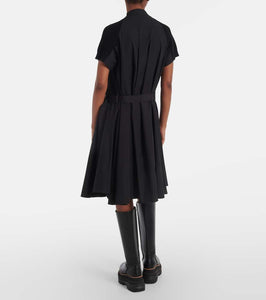 Sacai Striped jersey and poplin shirt dress