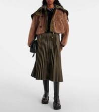 Sacai Twill-trimmed faux fur jacket