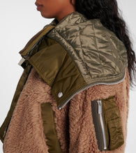 Sacai Twill-trimmed faux fur jacket