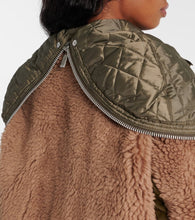 Sacai Twill-trimmed faux fur jacket