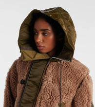 Sacai Twill-trimmed faux fur jacket