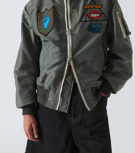 Sacai x Mark Gonzales appliqu√É¬© twill bomber jacket